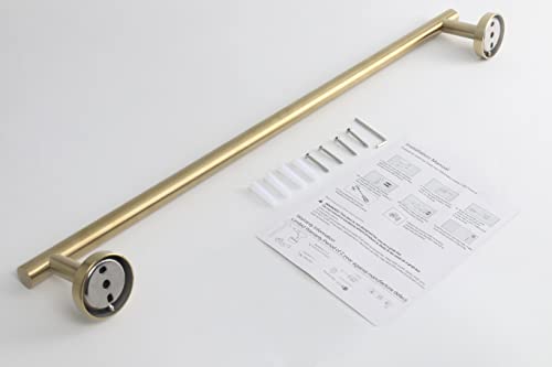 TocTen Bath Towel Bar - Thicken SUS304 Stainless Steel Bathroom Towel Holder, Towel Rod for Bathroom Heavy Duty Wall Mounted Towel Rack Hanger (24IN, Gold) - color: Gold, size: 24IN