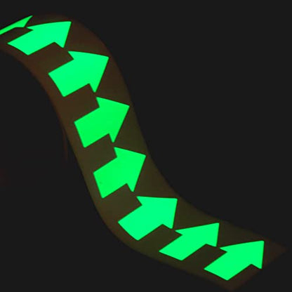 Glow in the Dark Tape, 1 Roll Directional Arrows Fluorescent Marking Tape Luminous Arrow for Stair Step Floor Direction Caution