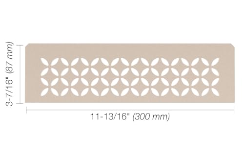 Schluter Rectangular Shelf for Prefabricated Kerdi Board SN/-SNLT Niches | 4mm Thick, Floral Design, Aluminum Material, Cream Finish - SNS1D5TSC