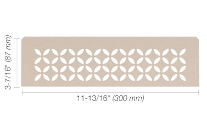 Schluter Rectangular Shelf for Prefabricated Kerdi Board SN/-SNLT Niches | 4mm Thick, Floral Design, Aluminum Material, Cream Finish - SNS1D5TSC