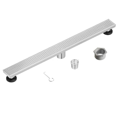 Neodrain 30" Linear Shower Drain, Brushed 304 SS Bathroom Linear Drain,cUPC | Brushed Nickel Shower Drain with Quadrato Grate& Adjustable Feet, Long Rectangle Shower Floor Drain in Bathroom, Balcony etc - color: Brushed Nickel, size: 30 In