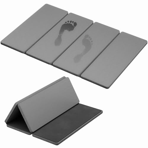 Summer&Kiss Foldable Stone Bath Mats for Bathroom, Non-Slip Diatomaceous Earth Mat, Super Absorbent & Quick Drying, Dish Drying Mats for Kitchen Counter, Easy to Clean & Store,23.5" x 15.4",Dark Dray - color: Dark Dray