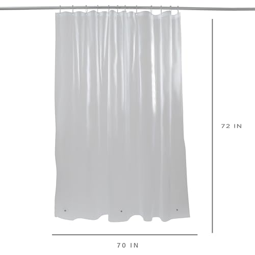 Bath Bliss PVC Standard Shower Liner | 3G | 70"x 72" | Magnetic Hem | Frost - color: Frost