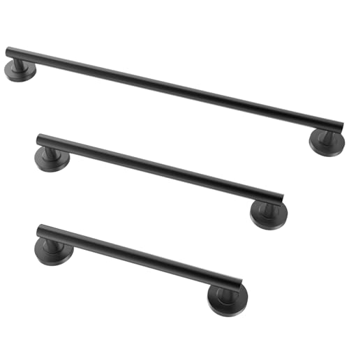 Shower Grab Bar Set, ADA Compliance Matte Black Stainless Steel Handicap Grab Bar for Bathtubs and Showers, Modern 3-Pack 18" 24" 36" Shower Safety Bars for Seniors - color: Matte Black