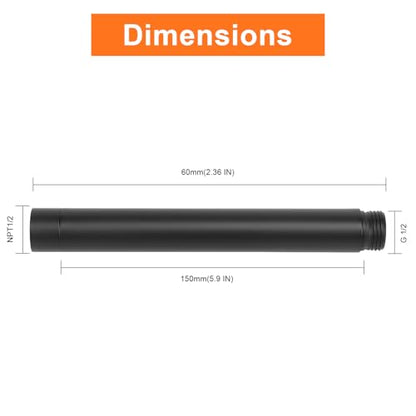 Shower Head Extension Arm, Shower Extender Water Outlet- Lowers Existing, Shower Pipe Extension for Bathroom, Made of Solid Metal Stainless Steel(6 Inch, Matte Black) - color: Matte Black, style: 6 Inch