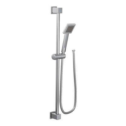 Moen 90 Degree Chrome Modern Eco-Performance Handshower Handheld Shower with 30-Inch Slide Bar and 69-Inch Metal Hose, S3879EP