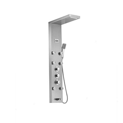 Wall-Mounted Shower Faucet Thermostatic Shower Panel Tower Stainless Steel Shower Column Digital Temperature Display Jets Body Massage Shower System,B