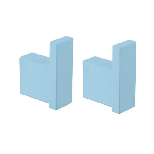 RANDOM Clear Sky Blue Towel Hooks for Bathrooms Square Shower Hooks Stainless Steel Wall Mount Coat Hook.96009-8CKB - color: Single Hook-Clear Sky Blue