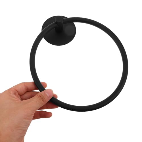 SUPVOX Stainless Steel Hand Towel Holder Ring Self-Adhesive No Drilling Bathroom Wall Mounted Towel Rack Space-Saving for Washroom