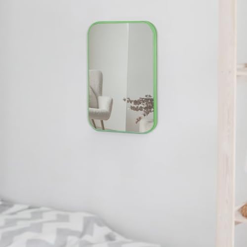 8-Inch Table Desk Vanity Makeup Mirror, Simple Portable Travel Mirror with Stand, Standing and Wall Hanging Dual-use, Green - color: Green