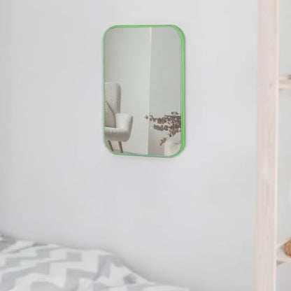 8-Inch Table Desk Vanity Makeup Mirror, Simple Portable Travel Mirror with Stand, Standing and Wall Hanging Dual-use, Green - color: Green