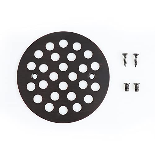4-1/4 Inch Screw-in Round Floor Drain Cover Replacement Shower Drainer Grates (Oil Rubbed Bronze) - color: Oil Rubbed Bronze
