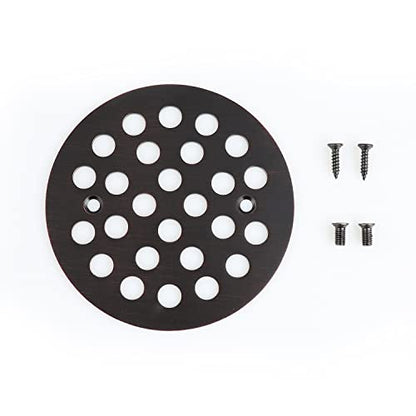 4-1/4 Inch Screw-in Round Floor Drain Cover Replacement Shower Drainer Grates (Oil Rubbed Bronze) - color: Oil Rubbed Bronze