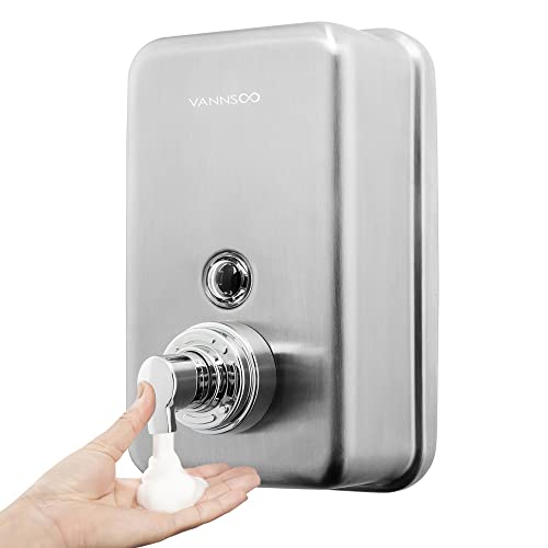 Commercial Wall Mount Stainless Steel Foaming Soap Dispenser, 40 oz (1200ml) Industrial Refillable Foam Hand Sanitizer Dispensers for Bathroom and Kitchen | 40 oz (1200ml) Industrial Refillable Foam Hand Sanitizer Dispensers for Bathroom and Kitchen - siz