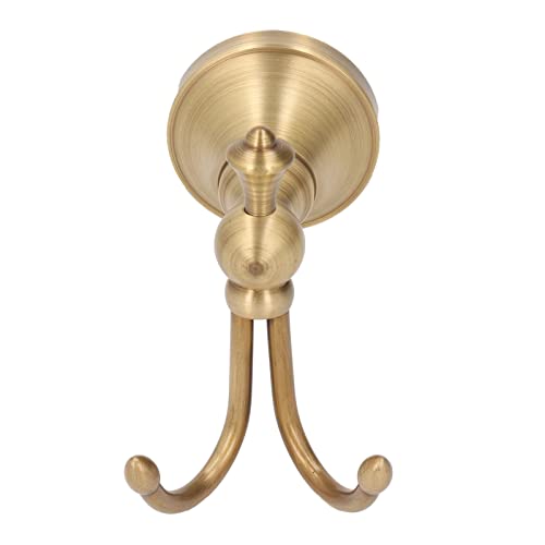 YWBL-WH Wall Towel Hook, Antique Double Clothes Hook 2 Prongs Robe Hook Brass Stainless Steel Wall Mount Vintage Towel Hooks Hangers, Kids Tissue Holders