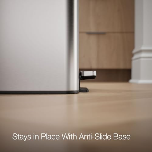 Kohler 20956-ST 11 Gallon Hands-Free Dual Compartment Recycling Kitchen Step, Trash Can with Foot Pedal, Quiet-Close Lid, Stainless Steel - color: Stainless Steel, size: 11 Gallon - Dual Compartment
