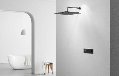 VBFF-Shower Head,rain shower head, 16 inch- Square Shower Head, 1.8 GPM Flow Rate, rainfall showerhead,VBFF10 (Matte Black) - color: Matte Black, size: 16 Inch