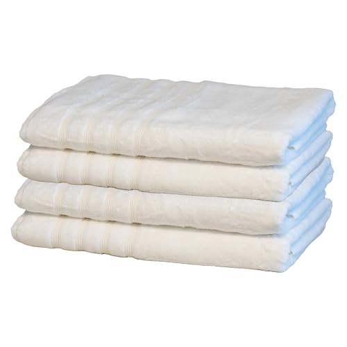 Luxury Turkish Bath Sheets, 4 Pack, 35 x 70 in, 700 GSM, White | 4 oversized bath sheets, 35 x 70 in, 700 GSM, 50% viscose made from bamboo and 50% Aegean Turkish cotton, plush and absorbent - color: White, size: Bath Sheets, Set of 4