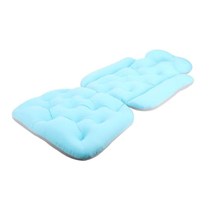 Bathtub Full Body Mat Non Slip Breathable, Soft Supportive Bath Pillow, Comfortable Tub Cushion for Adult, Relaxing Bathing Experience, Lightweight + Antislip, 33.86x14.57in (Light Blue) - color: Light Blue