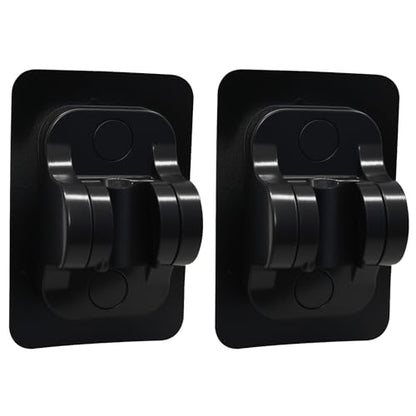 2 Pack Strong Adhesive Shower Waterproof Handheld Shower Holder Adjustable No Drilling Wall Mount Bracket, No Drilling Holder for RV Bathroom (Matte Black) - style: Black