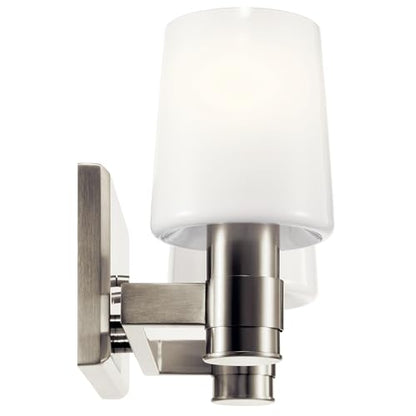Kichler Adani 2-Light Bathroom Vanity Light, Brushed Nickel | Modern vanity light with opal glass for bathrooms and powder rooms (14.5" x 8.25"), 55175NI - color: Brushed Nickel, size: 14.5"