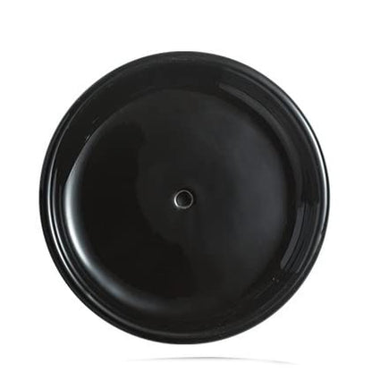Round Self Draining Soap Dish, Small Ceramic Tray, Cute Jewelry Dish, Keep Soap Dry & Bathroom Décor (Black) - color: Black
