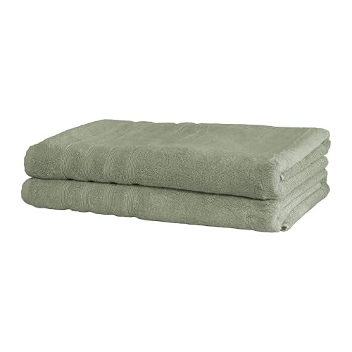 Turkish Bath Sheets, 2 Pack, 35 x 70 in, 700 GSM, Seagrass Green | 2 oversized bath sheets, 35 x 70 in, 700 GSM, 50% viscose made from bamboo and 50% Aegean Turkish cotton, plush and absorbent - color: Seagrass Green, size: Bath Sheets, Set of 2