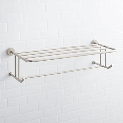 Signature Hardware 296447 Ceeley 24-1/8" Brass Towel Rack - color: Brushed Nickel