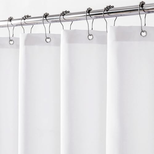 Felisa Fabric Shower Curtain Liner with Large Magnets,60 x 66 inches Waterproof & Soft Cloth Shower Curtain,Washable White Shower Curtain for Bathroom,Cortinas de Baño - color: White, size: 60"W x 66"L (Pack of 1)
