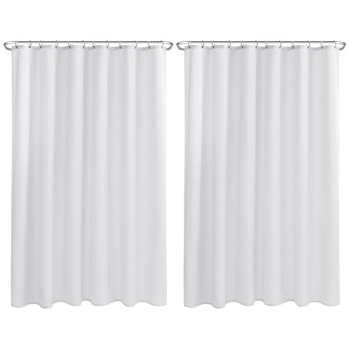 Nasitos Fabric Shower Curtain Liners with Magnets 2 Pcs 72X96 Inch White | Extra Long Water Repellent & Washable Lighweight Cloth Shower Curtains for Bathroom, Soft Hotel Quality - color: White, size: 72"W x 96"L (Pack of 2)