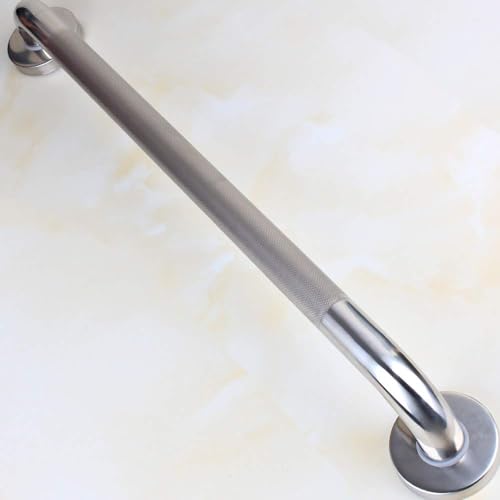 12-inch Knurled Bathroom Grab Bar, Shower Saftey Bar, Toilet Grab Bars for Seniors, Door Handle, Anti-Slip Design, Brushed Nickel finishes - size: 12 Inch