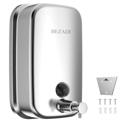 Stainless Steel Hand Soap Dispenser for Bathroom Kitchen 35fl oz/1000ml Wall Mount Liquid Soap Dispensers 8183 - size: 1000ml