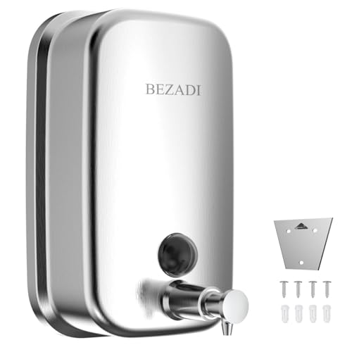 Stainless Steel Hand Soap Dispenser for Bathroom Kitchen 35fl oz/1000ml Wall Mount Liquid Soap Dispensers 8183 - size: 1000ml