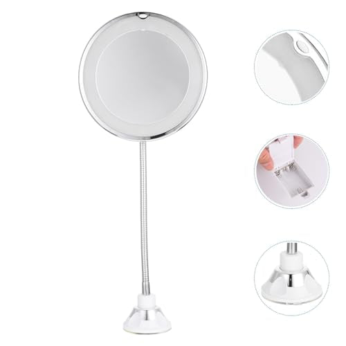 10X Magnifying LED Lighted Makeup Mirror 7-Inch Bathroom Vanity Mirror with Suction Cup for Cosmetic Application and Personal Grooming