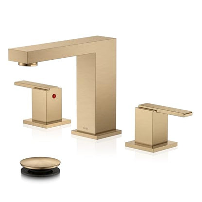 Champagne Bronze Widespread Bathroom Faucet 3 Hole Vanity Faucet | Bathroom Sink Faucet with Pop Up Drain & Supply Lines, Lead-Free cUPC & NSF Certified, 8 Inch Faucet for Vanity Restroom Sink - color: Champagne Bronze