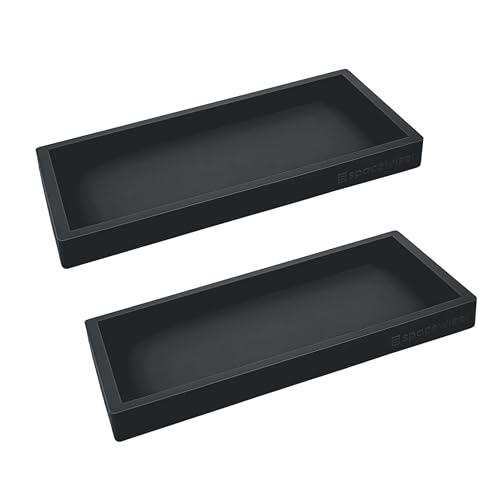 Countertop & Vanity Silicone Tray – 2 PC Small 7.7" Soap Tray | Kitchen Soap Tray Set, Dish Soap Tray for Kitchen Counter, Kitchen Sink Tray, Silicone Soap Dispenser Tray & Sponge Holder - color: Black, size: 2 PC Small - 7"