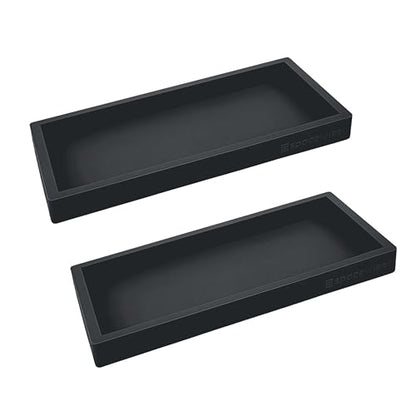 Countertop & Vanity Silicone Tray – 2 PC Small 7.7" Soap Tray | Kitchen Soap Tray Set, Dish Soap Tray for Kitchen Counter, Kitchen Sink Tray, Silicone Soap Dispenser Tray & Sponge Holder - color: Black, size: 2 PC Small - 7"