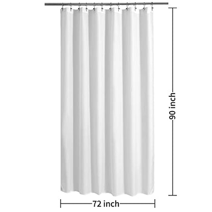 ALYVIA SPRING 72x90 Extra Long Waterproof Fabric Shower Curtain Liner White | 2 Magnets, Soft Cloth & Hotel Quality, Machine Washable, Light-Weight, Extra Long Size - color: White, size: 72"W x 90"L (Pack of 1)