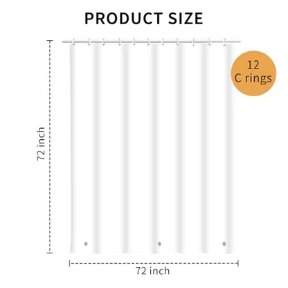 lastic Shower Liner Waterproof, Premium PEVA Shower Curtain Liner, Waterproof Cute Lightweight Standard Size Shower Curtains for Bathroom