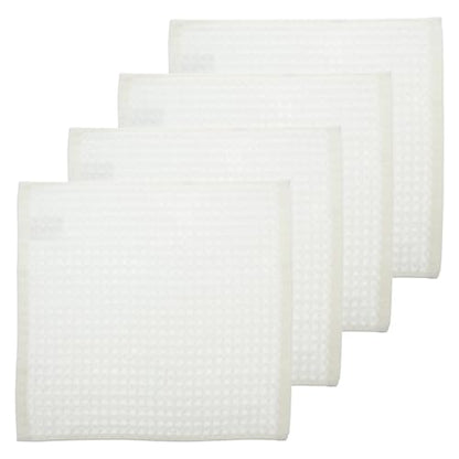 Toddmomy 4 Pcs Cotton Waffle Bath Towels White Lightweight and Suitable for Sensitive Skin Quick-Drying Facecloths for Bathroom, Spa, and Travel Use