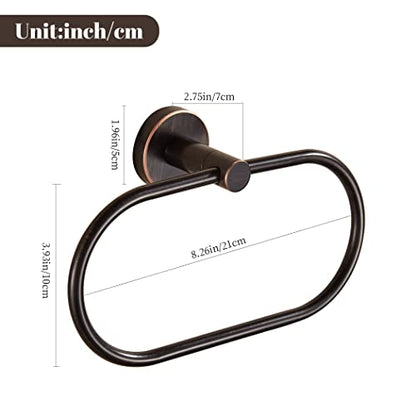 BigBig Home Bronze Towel Ring, Bathroom Towel Holder, Bath Oil Rubbed Hand Towel Rack Hanger Wall Mounted Farmhouse - color: Bronze Towel Ring Ellipse