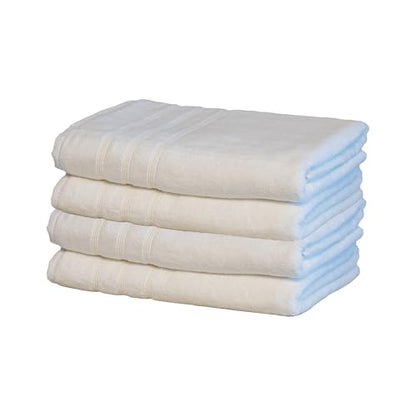 Luxury Turkish Bath Towels, 4 Pack, 30 x 58 in, 700 GSM, White | 4 jumbo bath towels, 30 x 58 in, woven in Turkey, 700 GSM, 50% viscose made from bamboo and 50% Aegean Turkish cotton, plush - color: White, size: Bath Towels, Set of 4