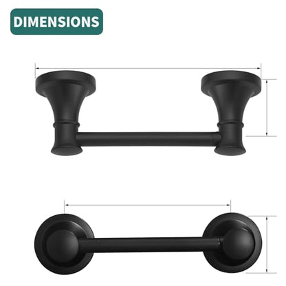 Hoimpro Wall Mounted Rustproof Toilet Tissue Paper Holder Bathroom Accessories Toilet roll Paper Hanger, Black - color: Matte Black