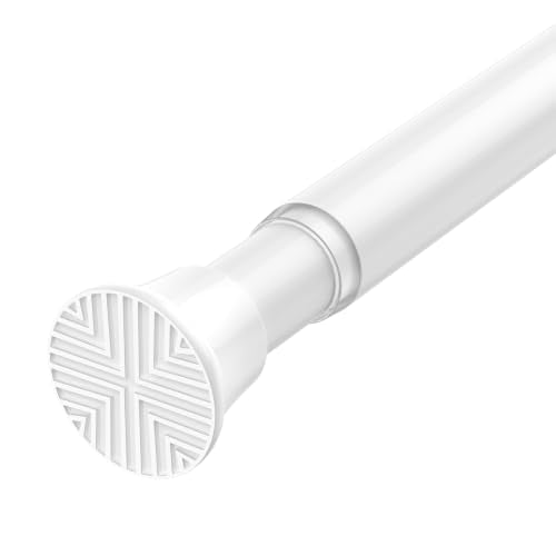 Tension Rods 23-48Inch Tension Curtain Rod Adjustable Curtain Rods No Drilling White Tension Rods for Windows Spring rods for Doorway,Closet,Windows - color: White, size: 23" to 48"-1Pcs