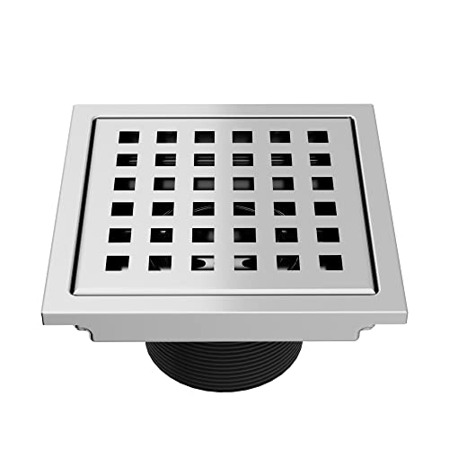 VIGO Elan 4.38 in. W x 4.38 in. L Square Shower Drain in Chrome - VG07004CH - color: Chrome, size: 4 in.