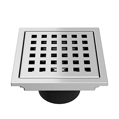 VIGO Elan 4.38 in. W x 4.38 in. L Square Shower Drain in Chrome - VG07004CH - color: Chrome, size: 4 in.