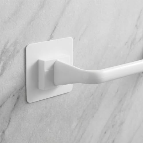 OUNONA 2pcs Towel Bar for Bathroom Wall - No Drilling Adhesive Wall Hand Or Body Towel Hanger for Kitchen and Laundry - Easy Install & Water-Resistant Contemporary Bathrobe Slippers Organizer