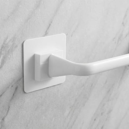 OUNONA 2pcs Towel Bar for Bathroom Wall - No Drilling Adhesive Wall Hand Or Body Towel Hanger for Kitchen and Laundry - Easy Install & Water-Resistant Contemporary Bathrobe Slippers Organizer
