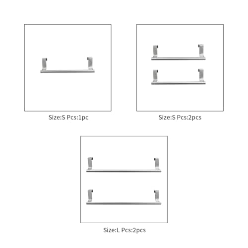2 Pieces Towel Bar, Stainless Steel Towel Hanger Kitchen Cabinet Towel Rack, Over Door Towel Rack Bar Holders(Color:S,2pcs)