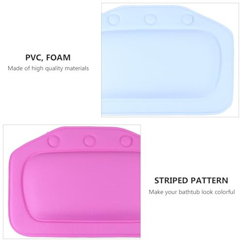 2pcs Non-Slip PVC Foam Bathtub Pillow with Strong Suction Cups, Tub Neck and Back Support Spa Cushion for Home Shower and Bath Relaxation Random Color